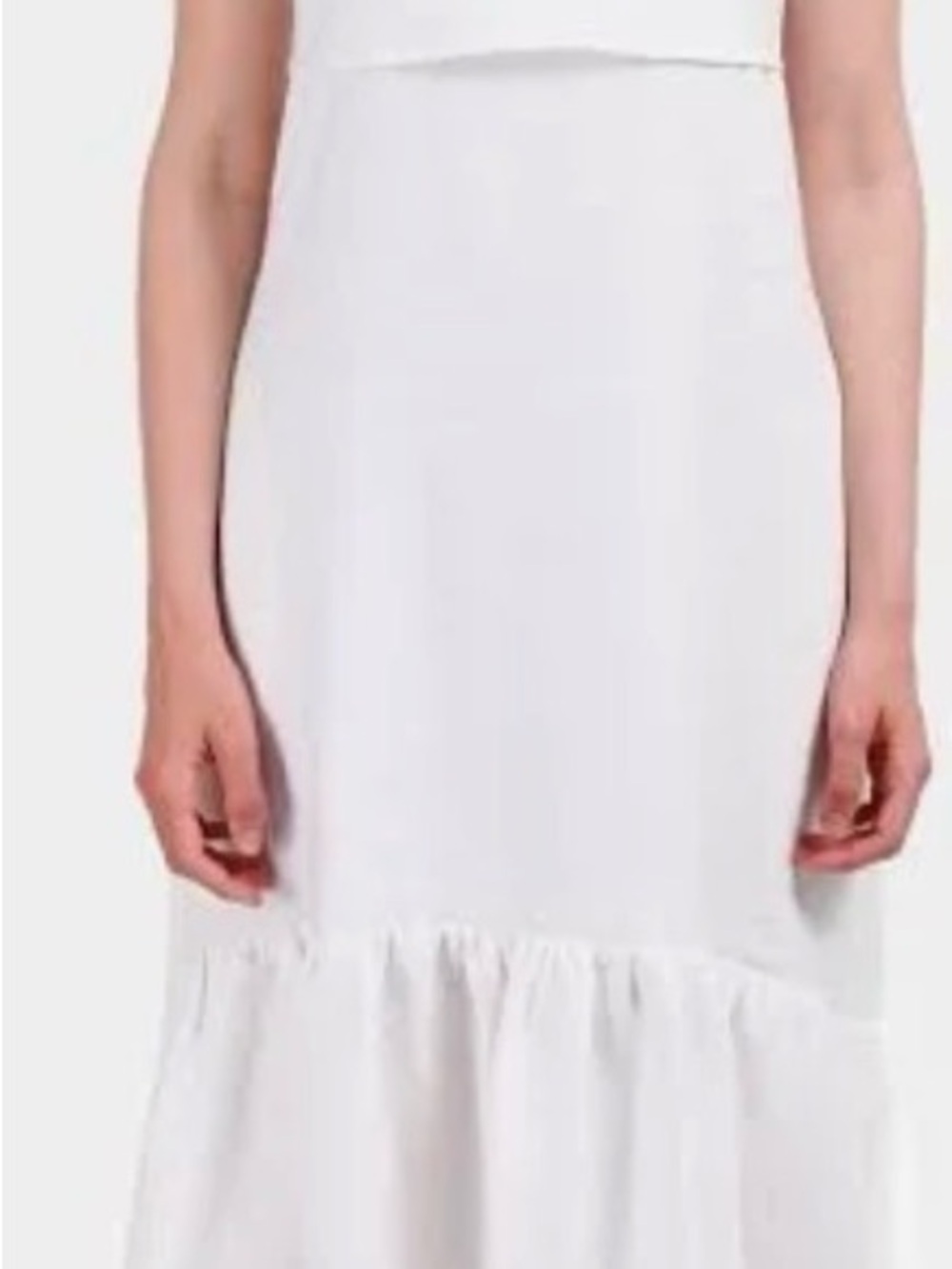 Theory White Maxi Dress with Ruffle Detail